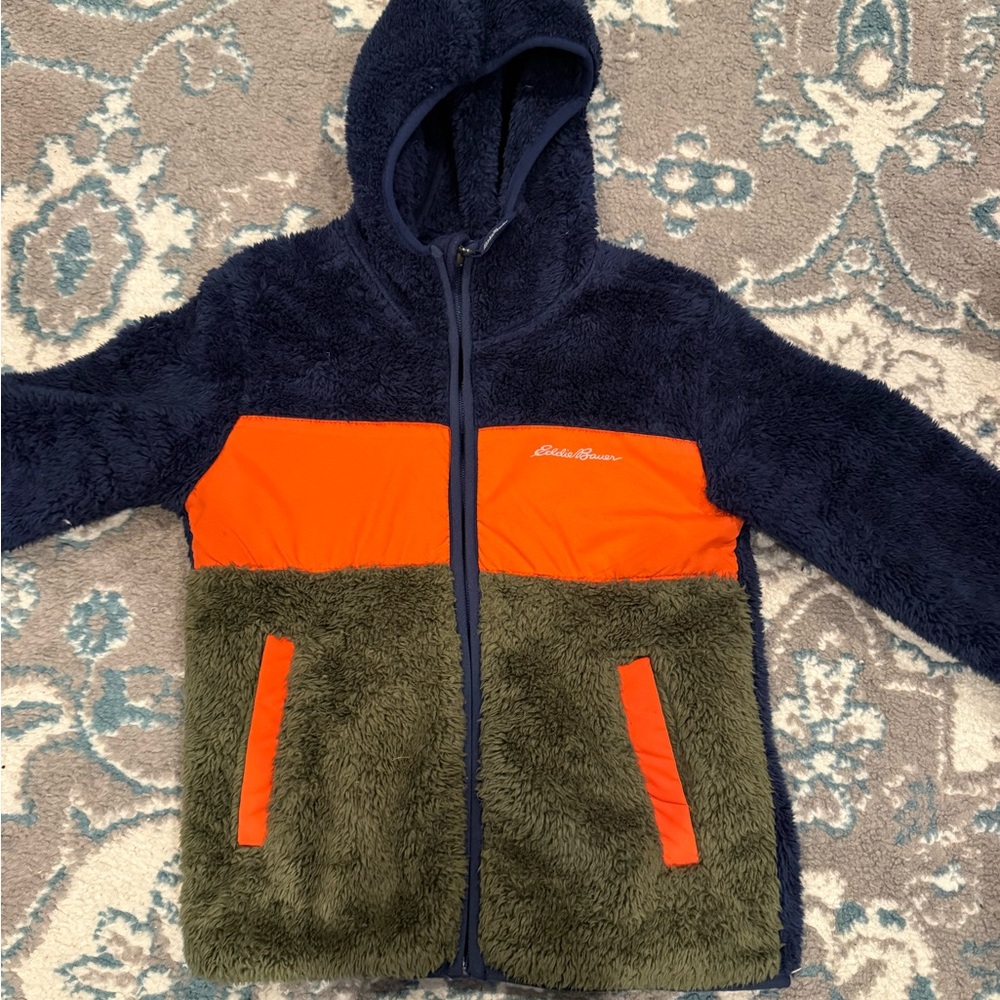 Eddie Bauer Kids Fleece Hoodie - Dark Blue, Bright Orange, Olive Green